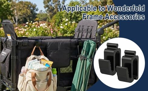 2 Pack Heavy Duty Wagon Side Hooks for Wonderfold Wagon W4 & W2, Stroller Hooks for Wagon, 10KG Load Multipurpose Organizer Hooks for Bags & Travel Essentials in Kuwait