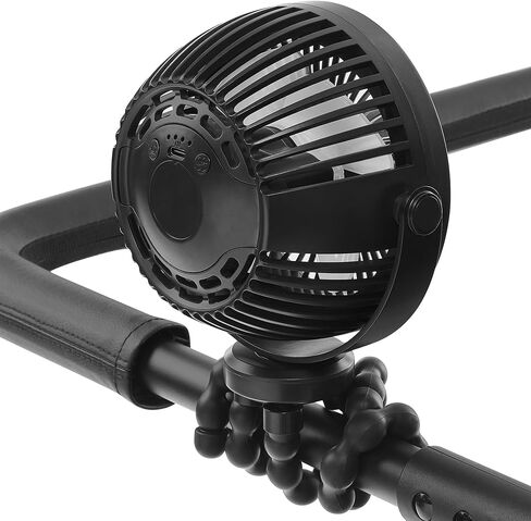 Jeep Portable LED Stroller Fan with Light & Flexible Legs by Delta Children | Stroller Fan with USB-C Rechargeable Battery, 3 Speeds, 3 Brightness Modes, Adjustable Baby Fan for Travel in Kuwait