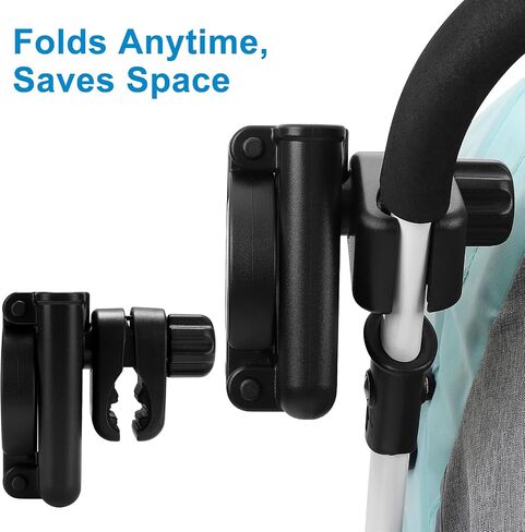 Accmor Stroller Cup Holder with Phone Holder, Foldable Universal Cup Holder, 360 ° Rotatable Bottle Holder for Stroller, Bike, Wheelchair, Walker, Scooter in Kuwait