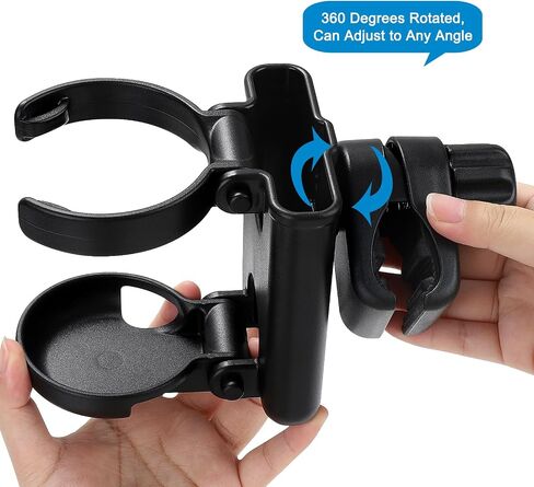 Accmor Stroller Cup Holder with Phone Holder, Foldable Universal Cup Holder, 360 ° Rotatable Bottle Holder for Stroller, Bike, Wheelchair, Walker, Scooter in Kuwait
