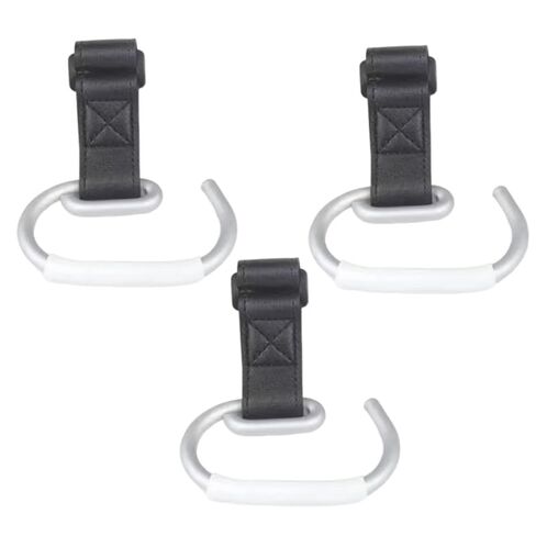 3 Pack Stroller Hooks, Stroller Straps for Diaper Bags,Adjustable Stroller Carabiner Clip,Baby Stroller Accessories for nuna,Uppababy,Bob,Hook for Bike,Scooter,Wheelchair (Type B Black) in Kuwait