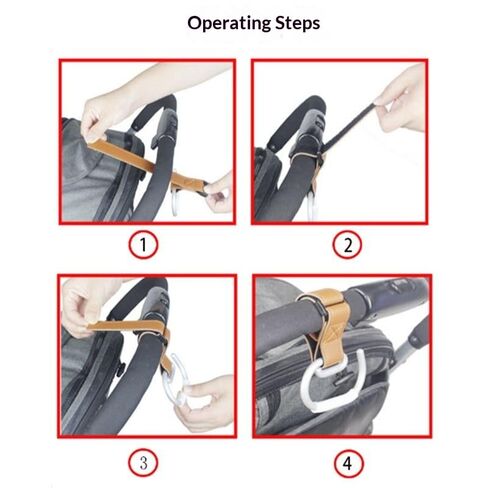 3 Pack Stroller Hooks, Stroller Straps for Diaper Bags,Adjustable Stroller Carabiner Clip,Baby Stroller Accessories for nuna,Uppababy,Bob,Hook for Bike,Scooter,Wheelchair (Type B Black) in Kuwait