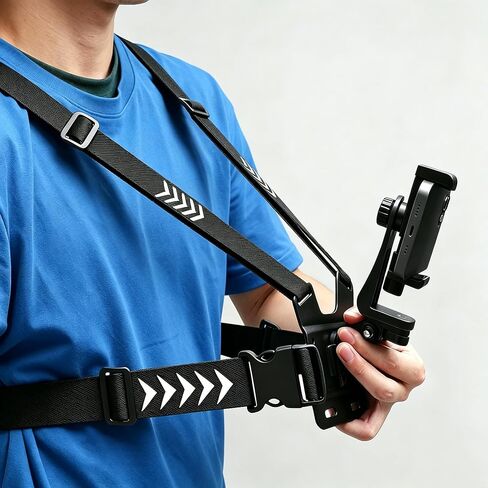 Mobile Phone Chest Mount Harness Strap Holder Cell Phone Clip for Recording VLOG/POV, Accessories Kit Compatible for Most Action Camera and Cellphones in Kuwait