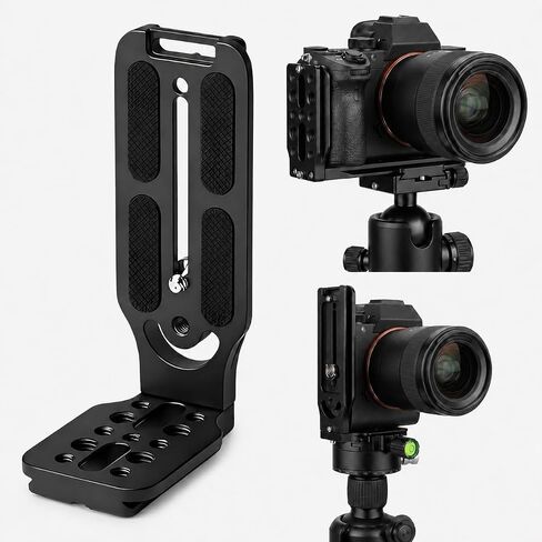 DSLR Camera L-Bracket, Vertical & Horizontal Switching Quick Release Plate, Compatible with Canon Nikon Sony DJI Osmo Ronin Zhiyun Stabilizer, Tripod & Monopod in Kuwait