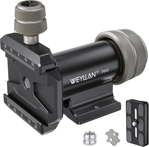 WEYLLAN PH3 MonoGimbal Head for Tripod Monopod, CNC All Metal Side Saddle Gimbal Tilt Head with Arca Swiss Quick Release Plate, Compatible with Camera, Telephoto Lenses, Max Load 22lbs/10kg in Kuwait