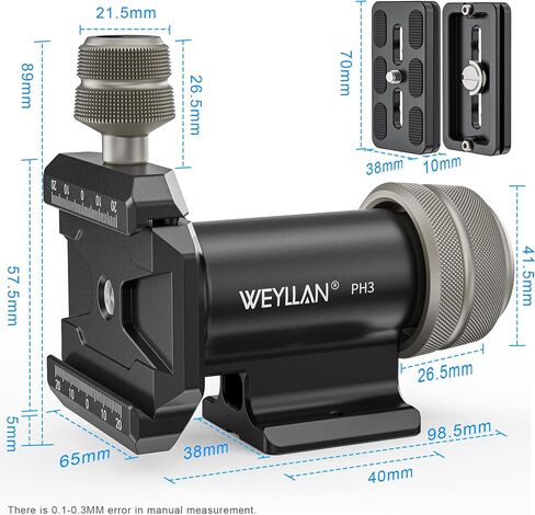 WEYLLAN PH3 MonoGimbal Head for Tripod Monopod, CNC All Metal Side Saddle Gimbal Tilt Head with Arca Swiss Quick Release Plate, Compatible with Camera, Telephoto Lenses, Max Load 22lbs/10kg in Kuwait