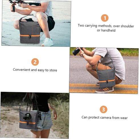 Shockproof Camera Bag for Versatile Storage Pouch Design Convenient Shoulder Handheld Carrying Photography Accessory for Outdoor Use in Kuwait