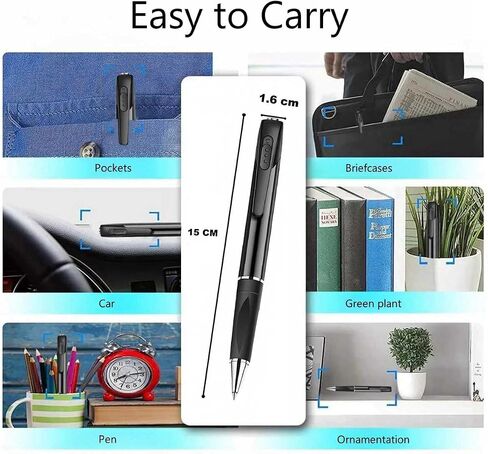1080P WiFi Camera Pen, 32GB Card Included Portable Hidden Cam | Motion Detection Alert, Quick Start,WiFi & AP Hotpot, 250mAh Battery, Remote Viewing, 100° Angle, No Audio in Saudi Arabia