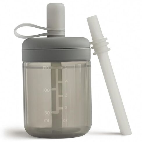 Moonkie Baby Straw cup | Silicone Toddler Sippy Cup Training Cup with Straw Lid | BPA-Free Drop-Proof Cup | Baby Led Weaning | 6 Months+, 5 oz, 2pack in Kuwait