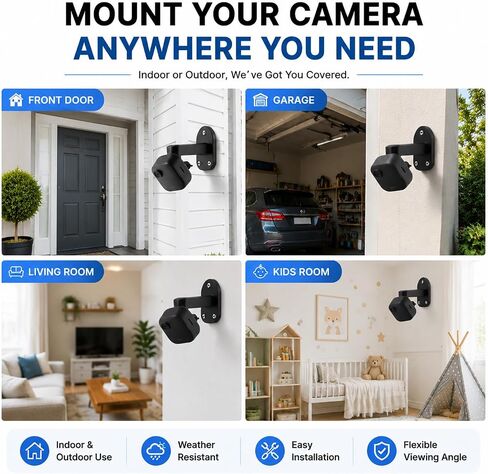 2 Pack 360 Degree Adjustable Adhesive Mount for All-New Blink Outdoor (4th Gen,3rd Gen) Blink XT / XT2, Blink Mini Camera Mounting Bracket, Wall Mount in Kuwait