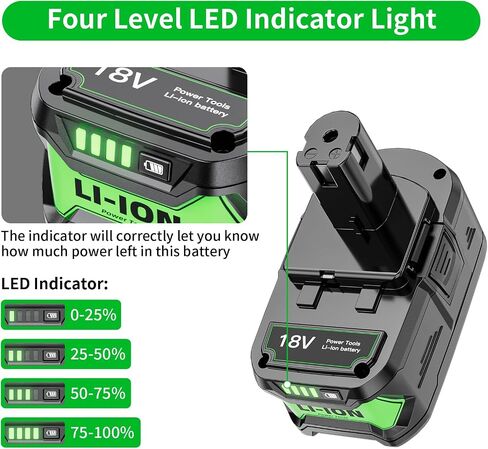 2Packs Upgraded 8.0Ah Replacement for Ryobi 18V Battery Compatible with 18 Volt Lithium Battery P108 P102 P103 P104 P105 P107 P109 P122 Cordless Power Battery Tools in Saudi Arabia