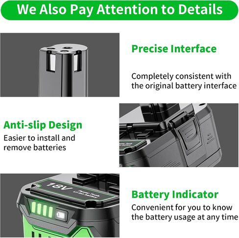 2Packs Upgraded 8.0Ah Replacement for Ryobi 18V Battery Compatible with 18 Volt Lithium Battery P108 P102 P103 P104 P105 P107 P109 P122 Cordless Power Battery Tools in Kuwait