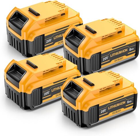 4 Pack 8.0ah Replacement for dewalt 20v max Battery Lithium | | Compatible with DCB208 DCB200 DCB206 DCB205 DCB203 Apply dewalt 20v max Cordless Power Tools in Kuwait