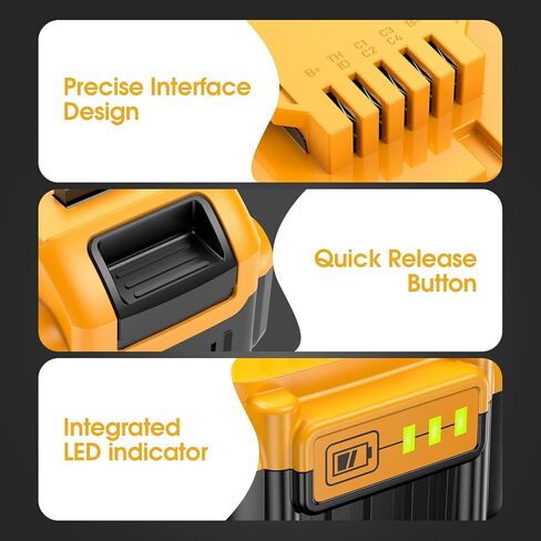 4 Pack 8.0ah Replacement for dewalt 20v max Battery Lithium | | Compatible with DCB208 DCB200 DCB206 DCB205 DCB203 Apply dewalt 20v max Cordless Power Tools in Kuwait