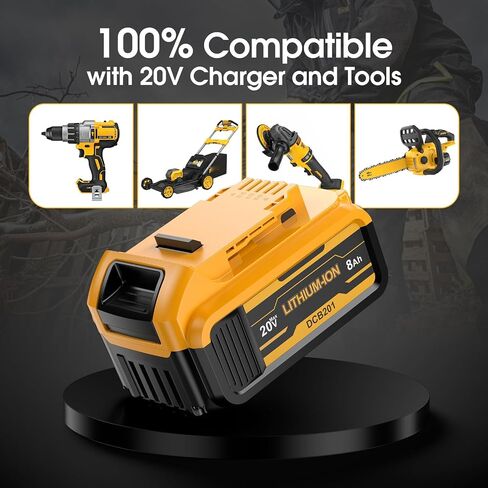 4 Pack 8.0ah Replacement for dewalt 20v max Battery Lithium | | Compatible with DCB208 DCB200 DCB206 DCB205 DCB203 Apply dewalt 20v max Cordless Power Tools in Saudi Arabia
