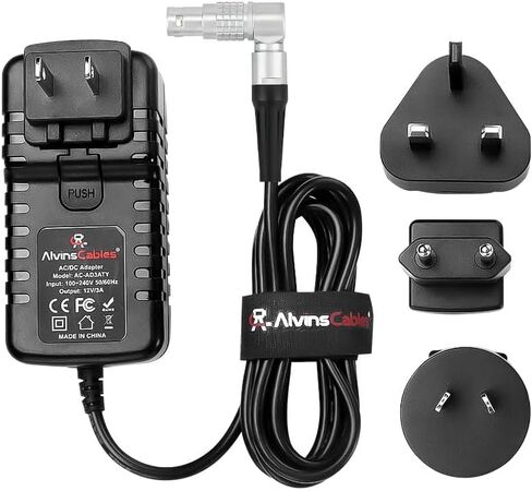 Alvin’s Cables RED DSMC3 Rotatable 6 Pin Female AC Power Supply Adapter 12V 3A Universal Plug Charger for RED DSMC2 DSMC3 Komodo-X V-Raptor Camera, for DJI Ronin 4D, with UK EU AU US Plugs 2m/6.6ft in Kuwait