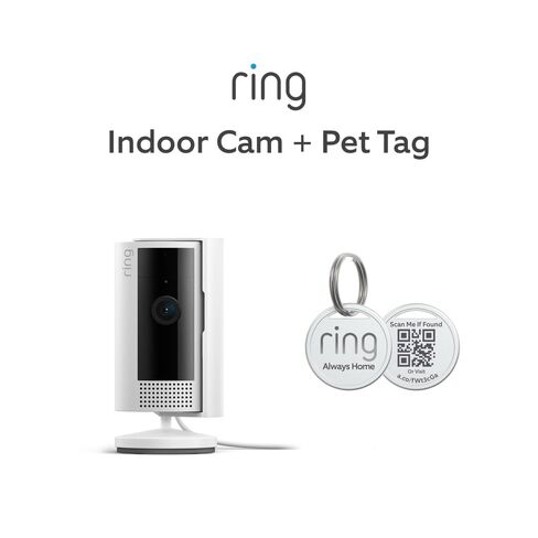 Ring Indoor Cam (2nd Gen), White with Ring Pet Tag in Kuwait