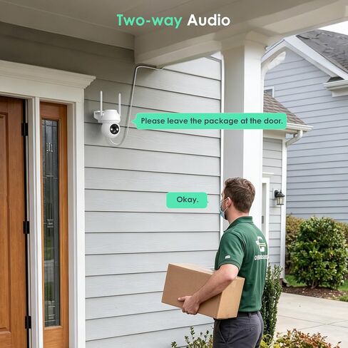 YOTON Solar Security Camera Wireless Outdoor | PIR Human Detection, Color Night Vision, Two-Way Audio, IP66 Waterproof, Spotlight & Siren, 2.4GHz WiFi, Battery Powered in Kuwait