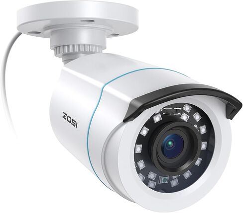 ZOSI 2MP 1080p HD Security Camera Outdoor, Hybrid 4-in-1 CVI/TVI/AHD/CVBS | 1920TVL Surveillance CCTV Bullet Camera, 24PCS LEDs, 80ft IR Night Vision, 90° View Angle, Weatherproof Design in Kuwait