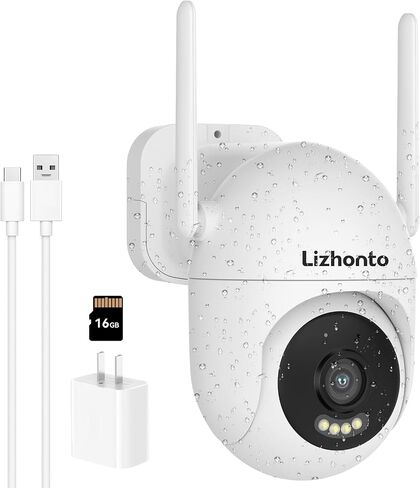 3MP 2K Plug-in WiFi Outdoor Security Camera for Home Surveillance | Full Color Night Vision, 2.4G/5GHz Dual-Band WiFi, Motion Alerts, 2-Way Audio, Waterproof for Garage Porch Eave in Kuwait