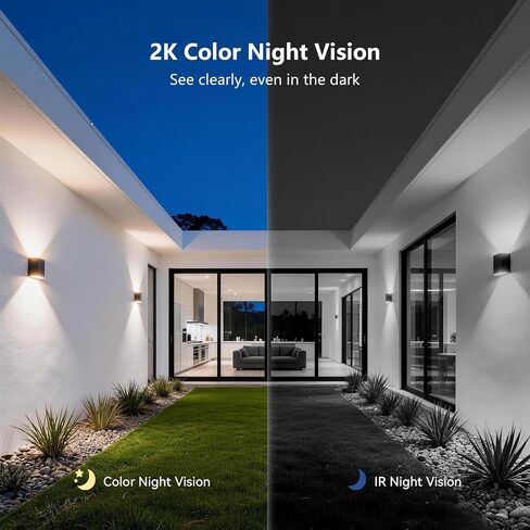 3MP 2K Plug-in WiFi Outdoor Security Camera for Home Surveillance | Full Color Night Vision, 2.4G/5GHz Dual-Band WiFi, Motion Alerts, 2-Way Audio, Waterproof for Garage Porch Eave in Kuwait