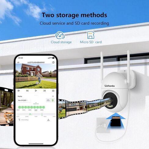 3MP 2K Plug-in WiFi Outdoor Security Camera for Home Surveillance | Full Color Night Vision, 2.4G/5GHz Dual-Band WiFi, Motion Alerts, 2-Way Audio, Waterproof for Garage Porch Eave in Kuwait