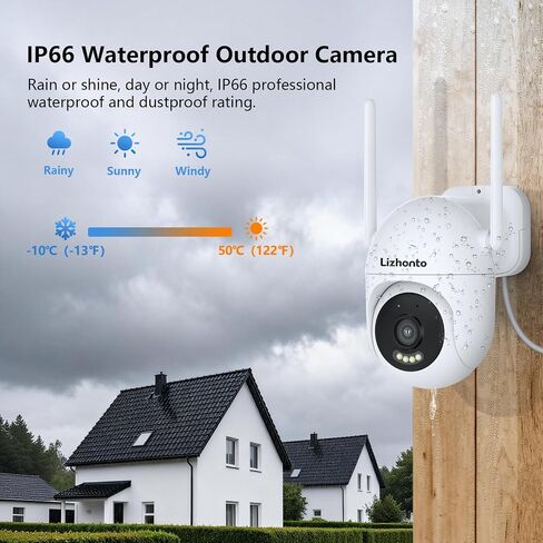 3MP 2K Plug-in WiFi Outdoor Security Camera for Home Surveillance | Full Color Night Vision, 2.4G/5GHz Dual-Band WiFi, Motion Alerts, 2-Way Audio, Waterproof for Garage Porch Eave in Kuwait