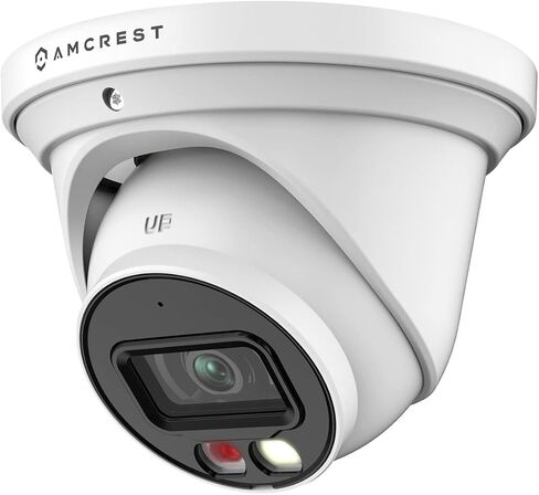 Amcrest 5MP AI Turret IP PoE Camera w/ 49ft Nightvision, Security IP Camera Outdoor, Built-in Mic, Human & Vehicle Detection, Active Deterrent, 129° FOV, 5MP@20fps IP5M-T1277EW-AI (Renewed) in Kuwait