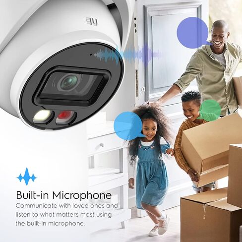 Amcrest 5MP AI Turret IP PoE Camera w/ 49ft Nightvision, Security IP Camera Outdoor, Built-in Mic, Human & Vehicle Detection, Active Deterrent, 129° FOV, 5MP@20fps IP5M-T1277EW-AI (Renewed) in Kuwait