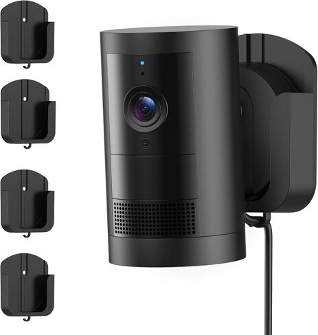 Adhesive Wall Mount Bracket for Ring Outdoor Cam Plus, Black, 2 Pack | No Drill, Easy Installation with Strong Tape or Screws, Indoor Camera Mount Compatible with Ring Cameras in Kuwait