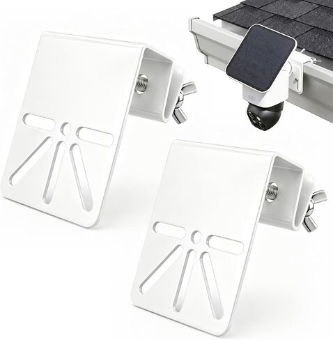 2 Pack Gutter Mount for Eufy SoloCam S340/E30, No Drill Security Camera Bracket, Stainless Steel Weatherproof Holder, Compatible with Outdoor Solar & IP PTZ Cameras in Kuwait