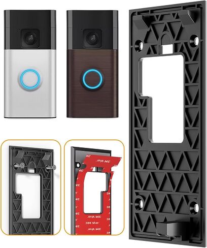 No-Drill Adhesive Video Doorbell Mount Compatible with Ring Battery Doorbell (2024 Release), Ring Doorbell Mounting Holder Bracket for Apartments Office Houses (1 Pack) in Kuwait