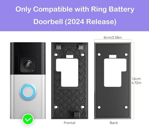 No-Drill Adhesive Video Doorbell Mount Compatible with Ring Battery Doorbell (2024 Release), Ring Doorbell Mounting Holder Bracket for Apartments Office Houses (1 Pack) in Kuwait