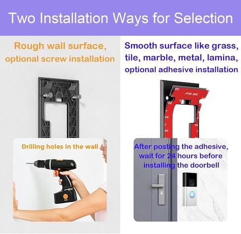 No-Drill Adhesive Video Doorbell Mount Compatible with Ring Battery Doorbell (2024 Release), Ring Doorbell Mounting Holder Bracket for Apartments Office Houses (1 Pack) in Kuwait