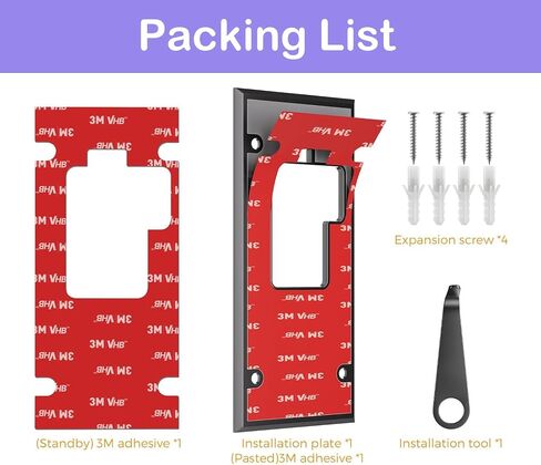 No-Drill Adhesive Video Doorbell Mount Compatible with Ring Battery Doorbell (2024 Release), Ring Doorbell Mounting Holder Bracket for Apartments Office Houses (1 Pack) in Kuwait