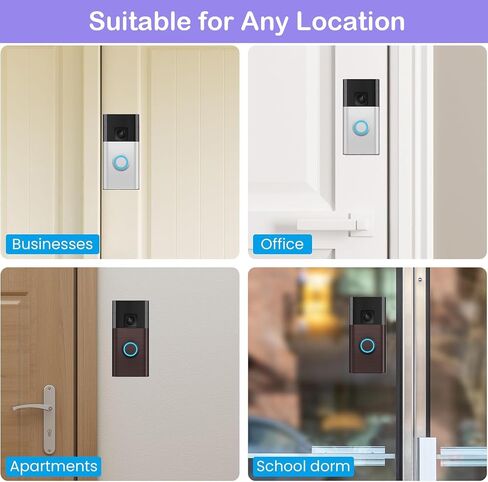 No-Drill Adhesive Video Doorbell Mount Compatible with Ring Battery Doorbell (2024 Release), Ring Doorbell Mounting Holder Bracket for Apartments Office Houses (1 Pack) in Kuwait