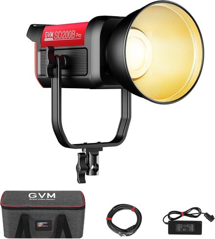GVM 200W LED Video Light, 2700K-6800K Continuous Output Lighting LED COB Light with DMX/Bluetooth App Control, YouTube Studio Light for Film Recording Photography, CRI 97+ in Kuwait