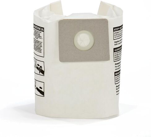 Shop-Vac 9066833 Disposable Filter Bags, Fits 2-2.5 Gallon Tanks, White Paper Material, Designed for Dry Debris Collection, (3-Pack) in Kuwait