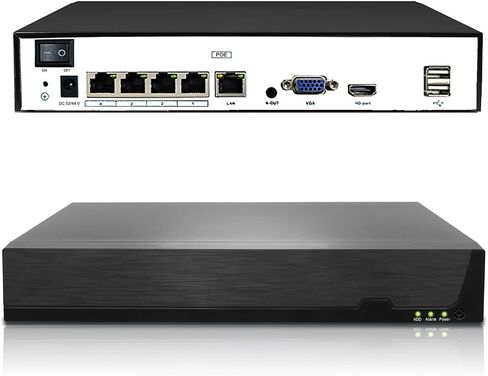 4K 4CH POE NVR Network Video Recorder for Security Camera System | Face Detection, Support 4K/5MP/4MP/3MP/1080P PoE IP Camera, 24/7 Recording (HDD Not Included) in Kuwait