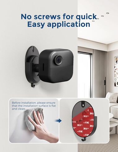 Blink Outdoor Camera Mount – No Drill, No Screws, Strong Adhesive Wall Bracket for Blink Outdoor 4(4th Gen)/(3rd Gen),Outdoor 2K+,Mini 2k+,Mini 2 Cameras – Easy, Secure Installation, Black in Kuwait