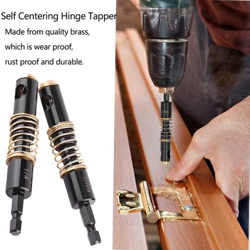 Watris Veiyi Self Centering Hinge Drill, Hex Shank Centering Bits, 5mm&1/4" | Drill Bit Set, Center Hole Bit, Door Window Cabinet Centering Drill Bits Hinge Opening Tool in Kuwait