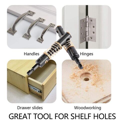 Watris Veiyi Self Centering Hinge Drill, Hex Shank Centering Bits, 5mm&1/4" | Drill Bit Set, Center Hole Bit, Door Window Cabinet Centering Drill Bits Hinge Opening Tool in Kuwait