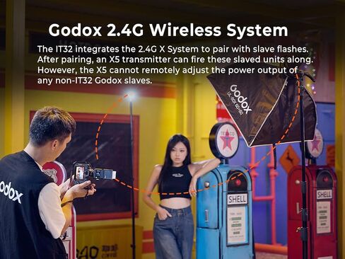 Godox IT32 TTL Camera Flash with X5 C Flash Trigger for Canon Cameras,Magnetic Hotshoe&Trigger 2-in-1,Colorful Touch Screen,Rotatable Flash Head, TTL&HSS,Incompatible with R50/R50V in Kuwait