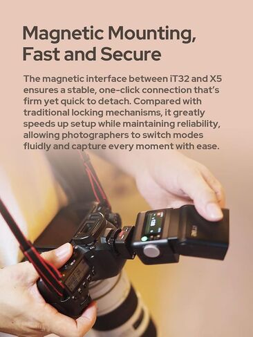 Godox IT32 TTL Camera Flash with X5 C Flash Trigger for Canon Cameras,Magnetic Hotshoe&Trigger 2-in-1,Colorful Touch Screen,Rotatable Flash Head, TTL&HSS,Incompatible with R50/R50V in Kuwait