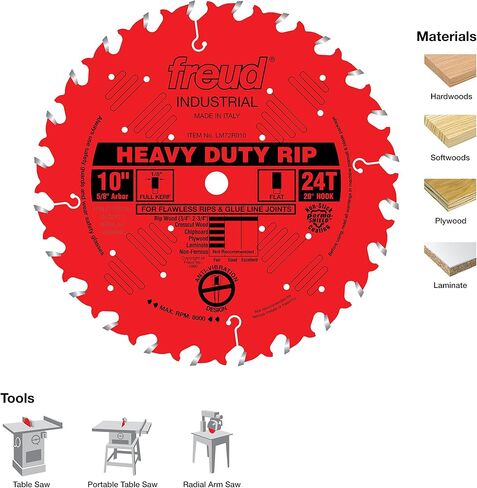 Freud America 10" Heavy-Duty Rip Blade (LM72R010) and 10" Industrial Glue Line Ripping Blade (LM74R010) in Kuwait