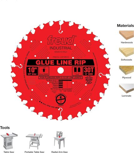 Freud America 10" Heavy-Duty Rip Blade (LM72R010) and 10" Industrial Glue Line Ripping Blade (LM74R010) in Kuwait
