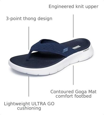 Skechers Women's GO WALK Flex Sandal - Splendor Flip-Flop, Navy, 9 in Kuwait