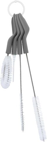 Full Circle Little Sipper, Bottle and Straw Cleaning Brush Set, Sizes for Both Narrow & Wide Straws, Gray in Kuwait