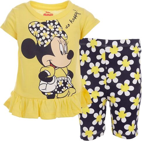 Disney Minnie Mouse Peplum T-Shirt and Bike Shorts Outfit Set Infant to Big Kid in Kuwait