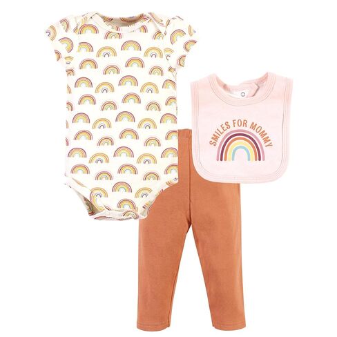 Hudson Baby Unisex Baby Cotton Bodysuit, Pant and Bib Set, Brave Lion, 0-3 Months in Kuwait
